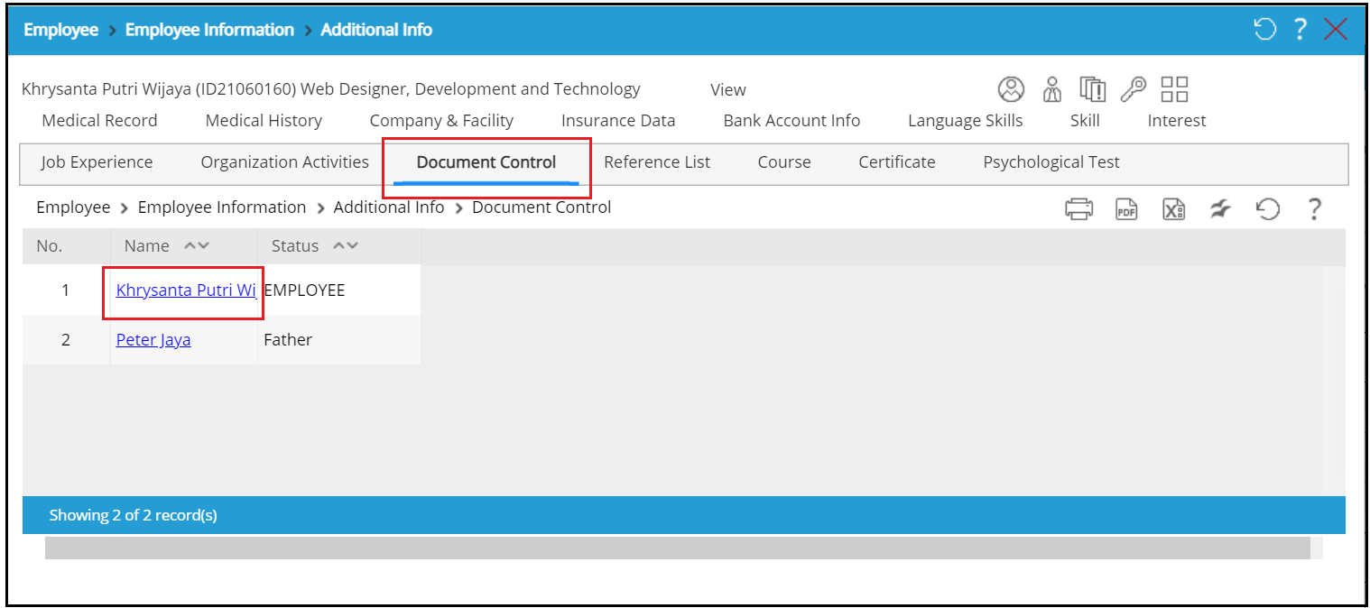 The Edit Document Control page will appear. The applicant's attachment ...