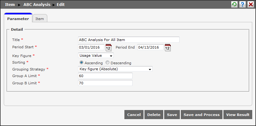Edit Abc Follow the following directions to edit ABC Analysis: