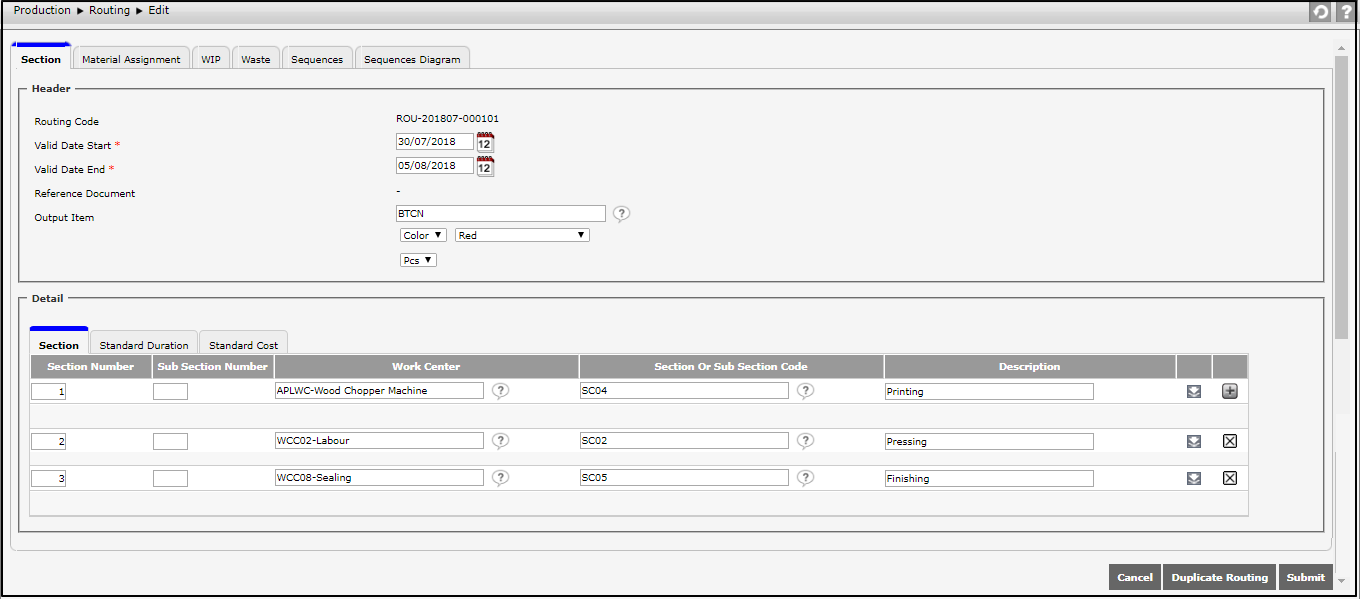 See the following informations to fill Add Routing page: